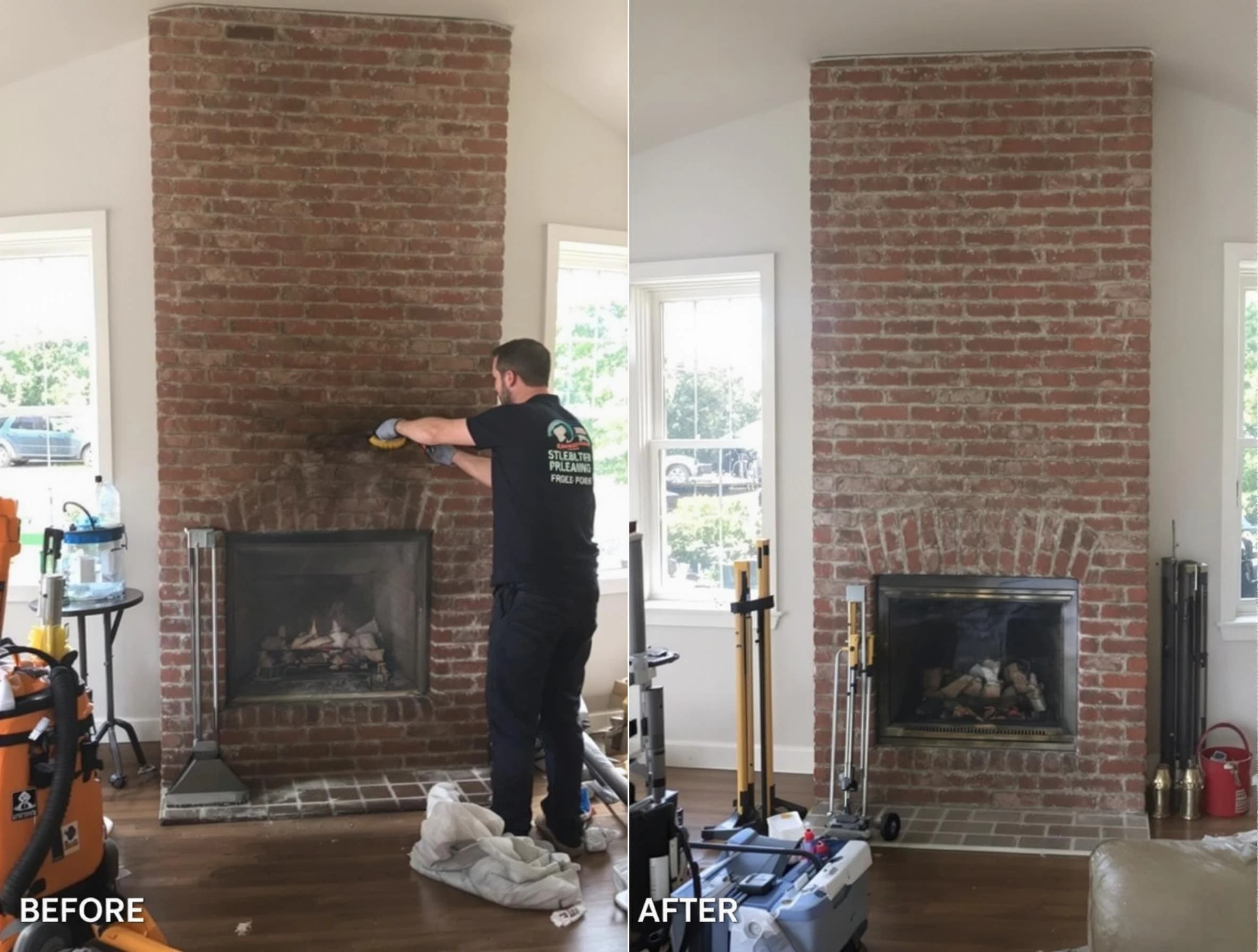 Finished chimney sweeping service by Brentwood Chimney Sweep in Brentwood, TN