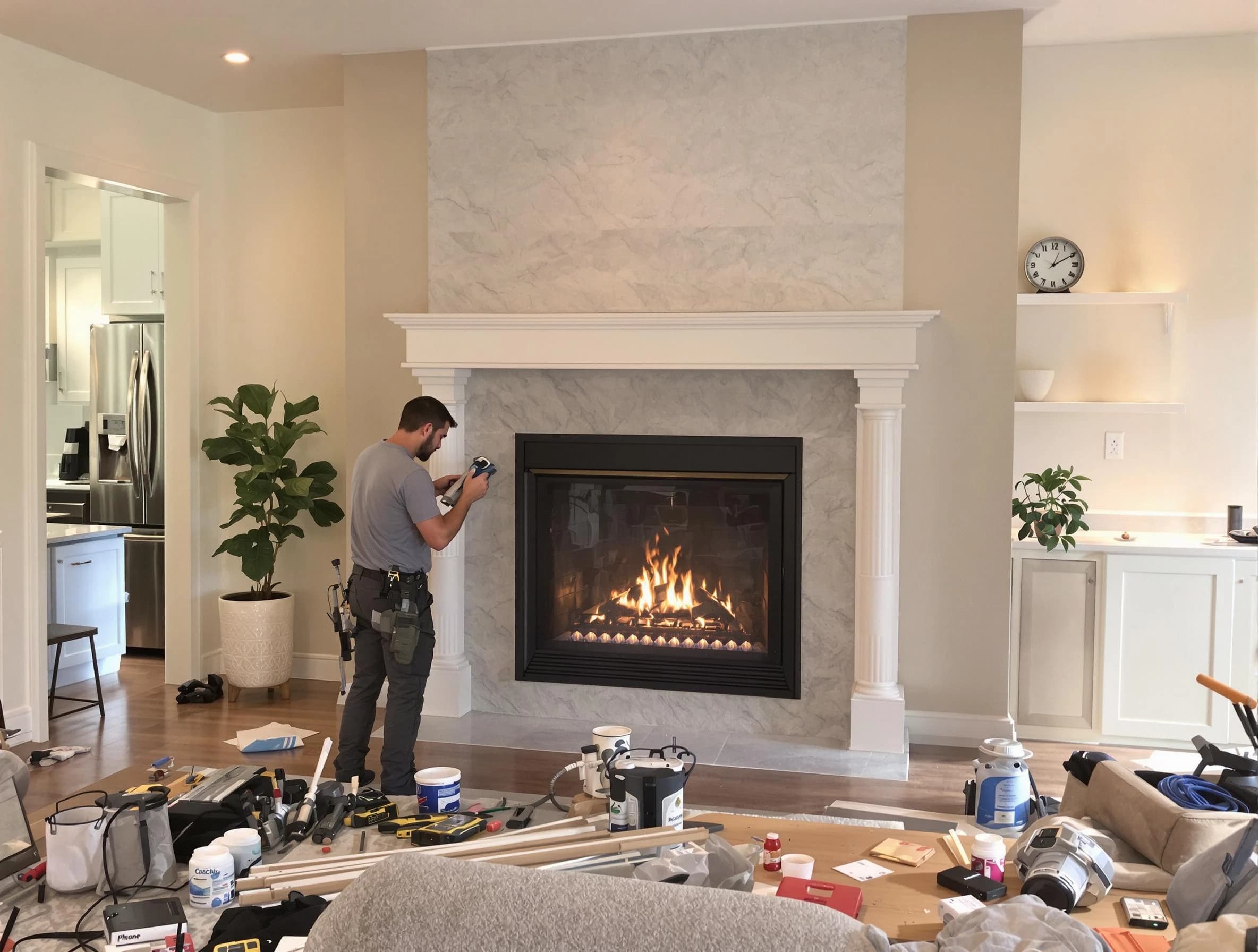 Newly installed fireplace by Brentwood Chimney Sweep in Brentwood, TN
