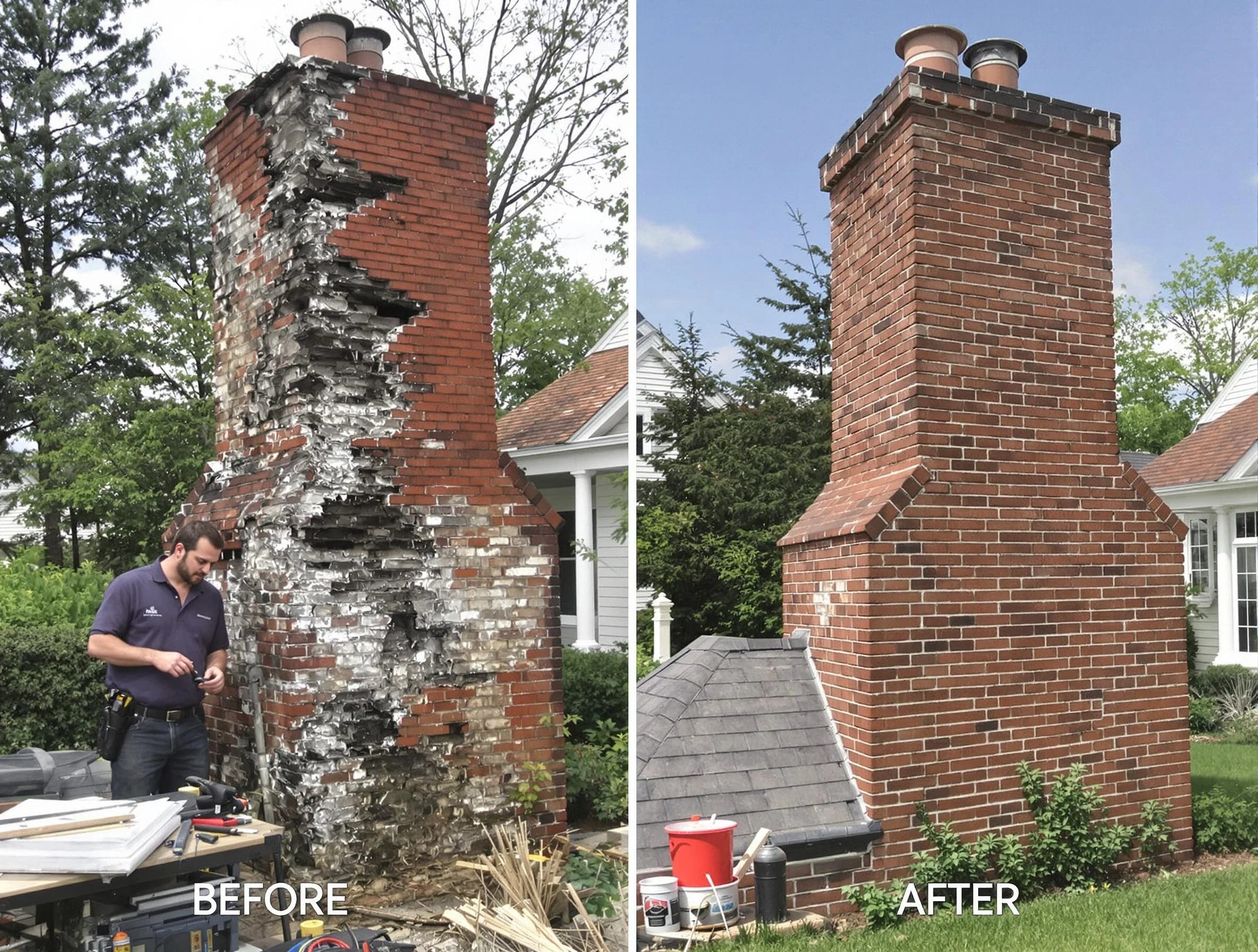 Brentwood Chimney Sweep performing a full chimney restoration in Brentwood, TN