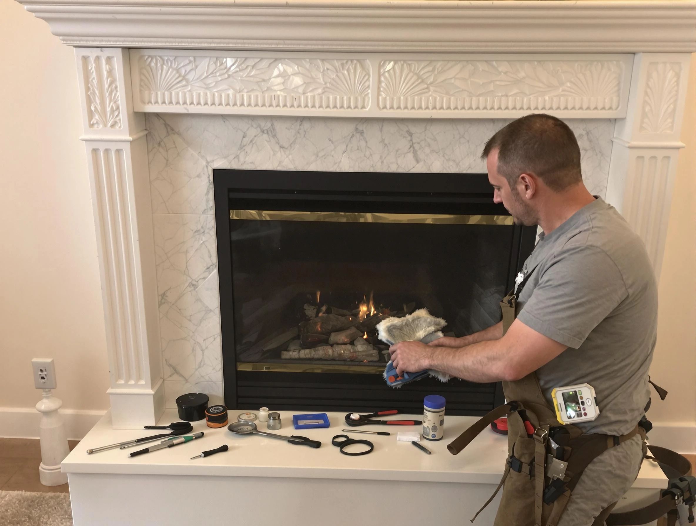 Brentwood Chimney Sweep performing fireplace maintenance in Brentwood, TN