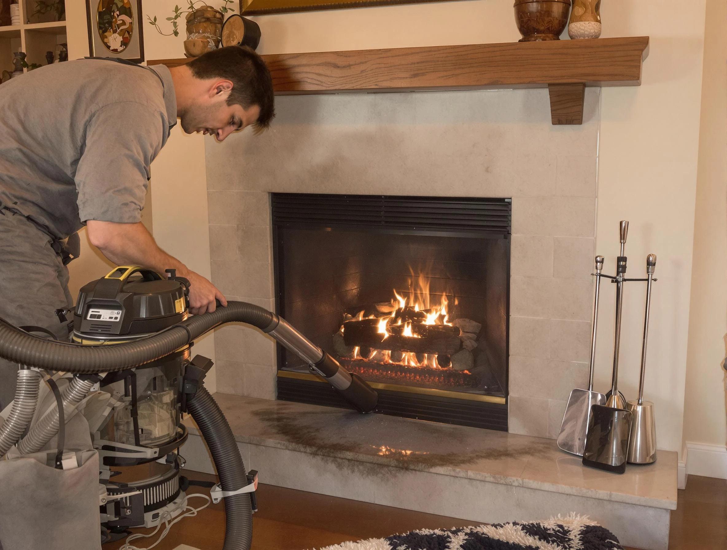 Routine fireplace upkeep by Brentwood Chimney Sweep in Brentwood, TN